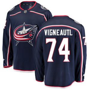 Herren Columbus Blue Jackets Eishockey Trikot Sam Vigneault #74 Breakaway Navy Blau Fanatics Branded Heim